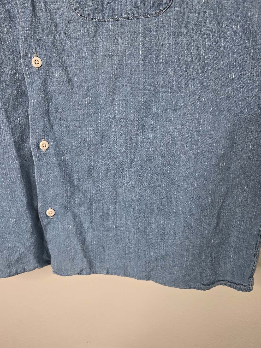 Madewell Men's Easy Fit Blue Denim Button Up Shirt - Picture 5 of 9